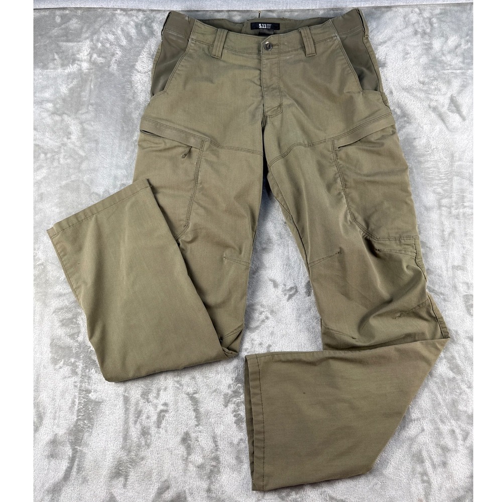 5.11 Tactical Cargo Pants Mens 34x31.5 Straight Leg Green Multi-Pocket EUC